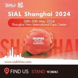 SIAL Shanghai 2024 banner showing event dates and stand location for global food expo